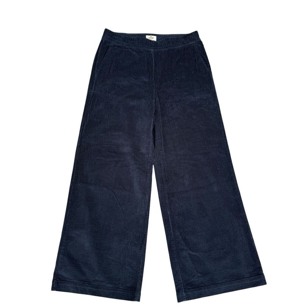 Marine Layer Wide-Leg Allison Pull-On Wide Leg Corduroy Pants navy size L - Picture 5 of 11